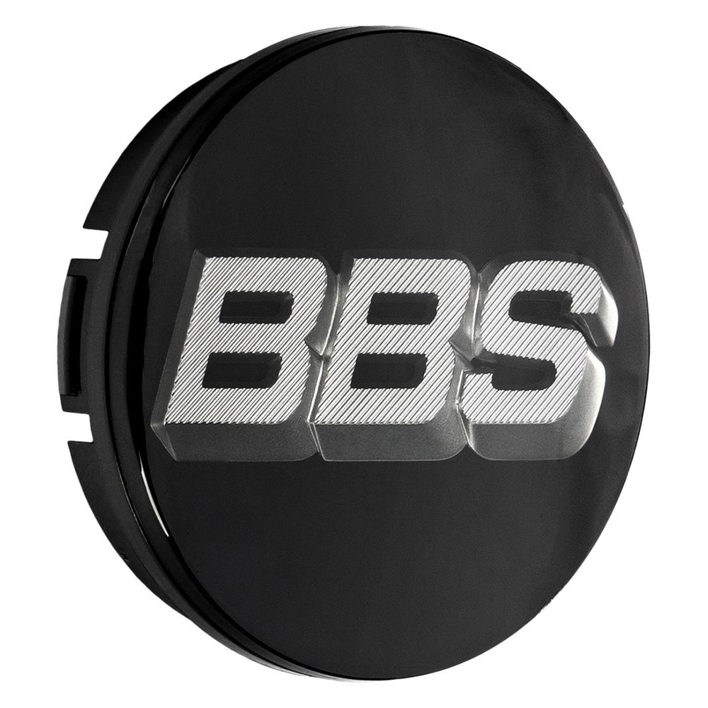 BBS Nabendeckel 3D Schwarz/Platinum-Silber (4Stk.)