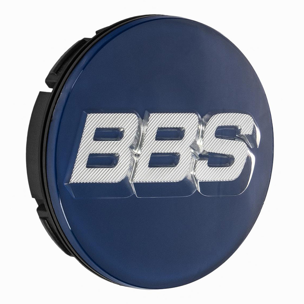 BBS Nabendeckel 3D Blau/Silber Rotation (4Stk.)